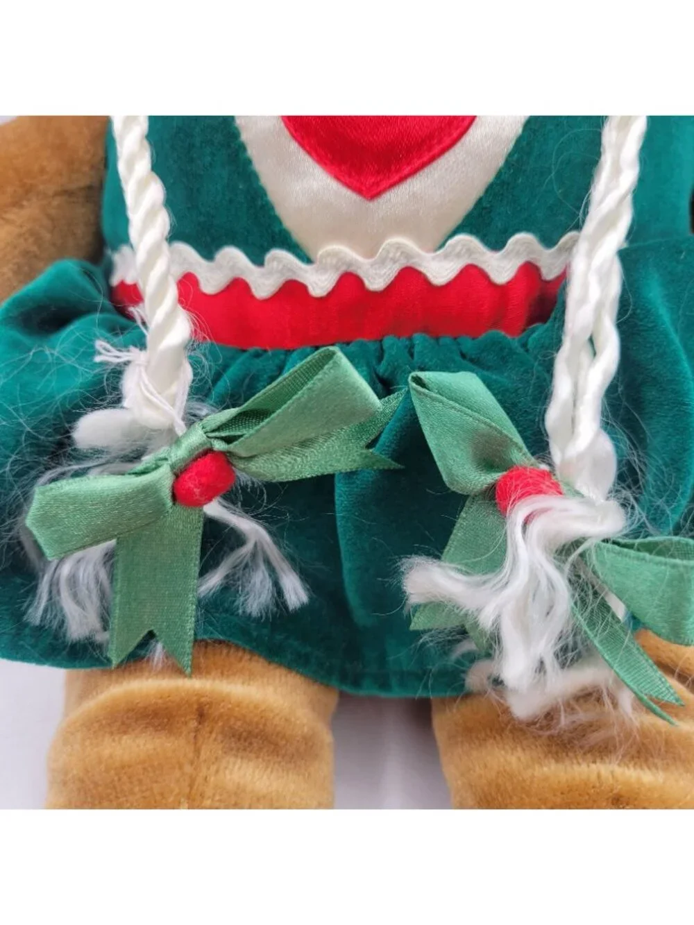 Target Christmas Gingerbread Girl Lot of 2 Plush Vintage 1990 Candy Cane Dress